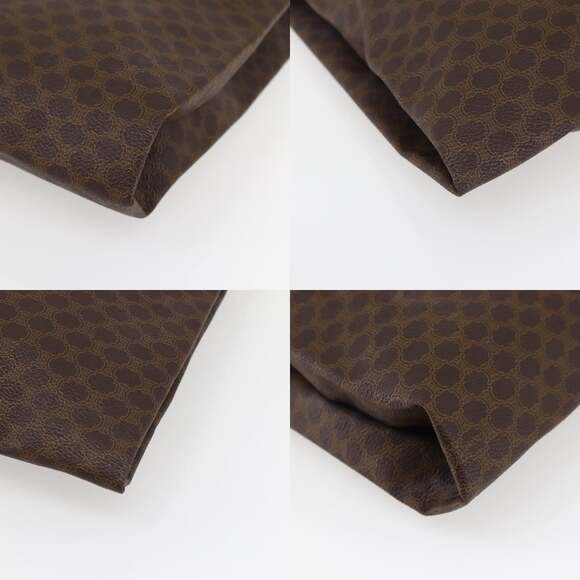 CELINE Macadam Canvas Tote Bag Pvc Leather Brown Gold - Picture 10 of 12